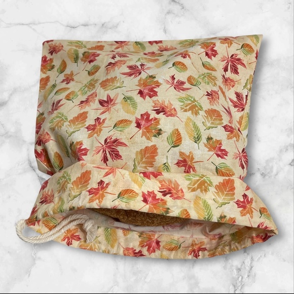 Thanksgiving Reusable Handmade Cotton Bread Bag + FREE Mason Jar Bonnet - Picture 10 of 11